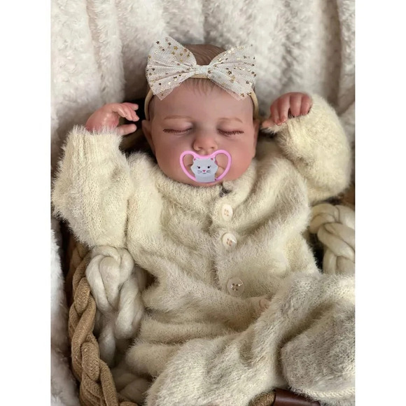 Reborn Baby Doll Realistic Newborn Premie Baby Dolls Xmas Magnetic Pacifier, - Picture 2 of 6